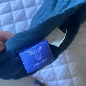 Pine cone hill queen size navy quilt and shams